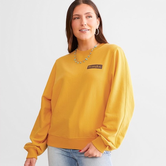 NWT Wrangler Women's 1947 Pullover Mustard Yellow Sweatshirt M - Picture 1 of 8